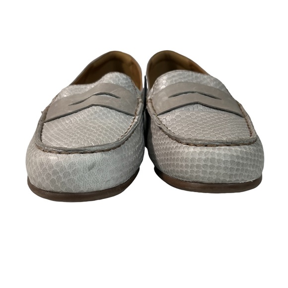 CLARKS COLLECTION Loafers Penny Vintage Leather Gray Size 8W - Picture 3 of 6